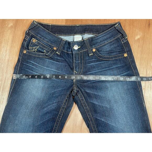 True Religion Jeans Womens Sz 30 Bootcut Dark Wash 34 X 32 Candice Embellished - Picture 11 of 16